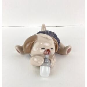 NAO Lladro Porcelain Daisa Puppy 2004 Figurine Drinky Time